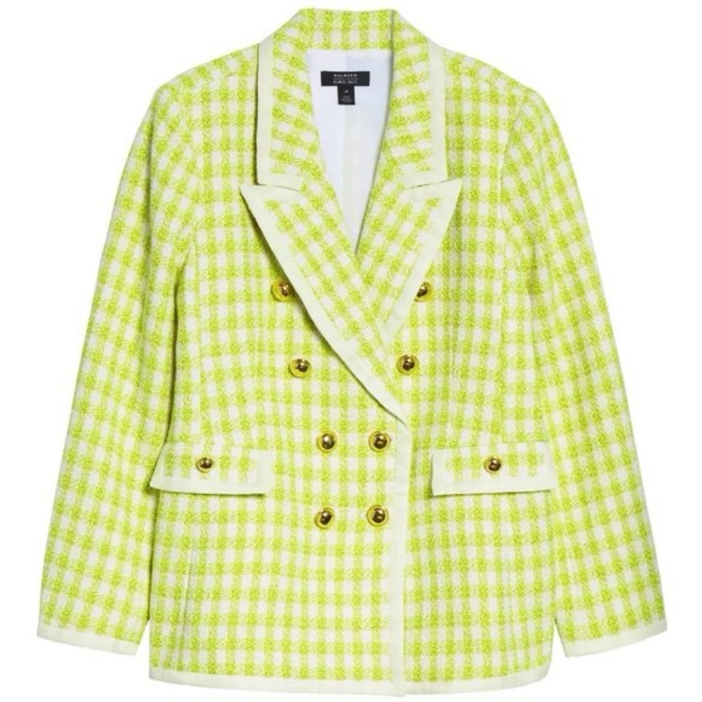 Halogen x Pacific Atlantic Neon Tweed Blazer - Size 24. NWT